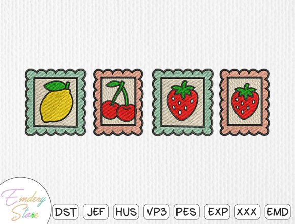 Download Cute Fruit Stamp Embroidery Set - Stamp Collection