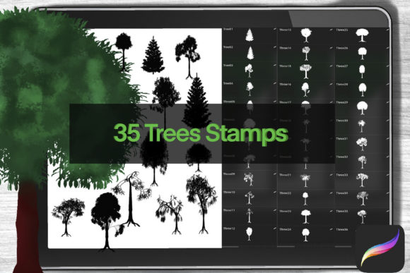 Download Trees Procreate Stamps - Stamp Collection