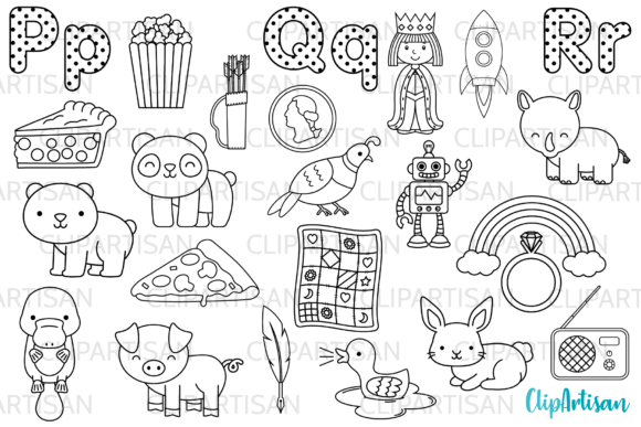 Download Alphabet Digital Stamps, ABC Clipart - Stamp Collection