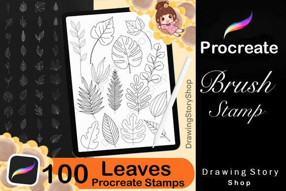Download 100 Leaves Procreate Brushes Stamps - Stamp Collection