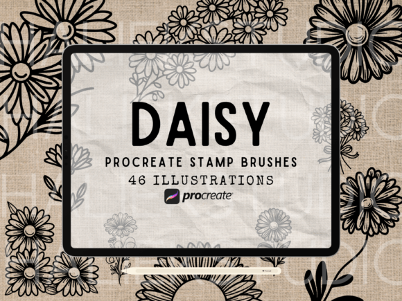 Download Daisy Procreate Stamp Brush Set - Stamp Collection