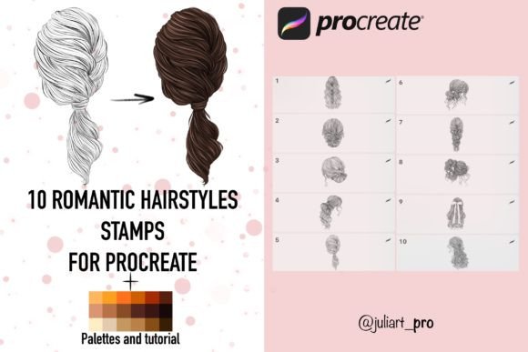 Download 10 Hairstyles Stamps for Procreate - Stamp Collection