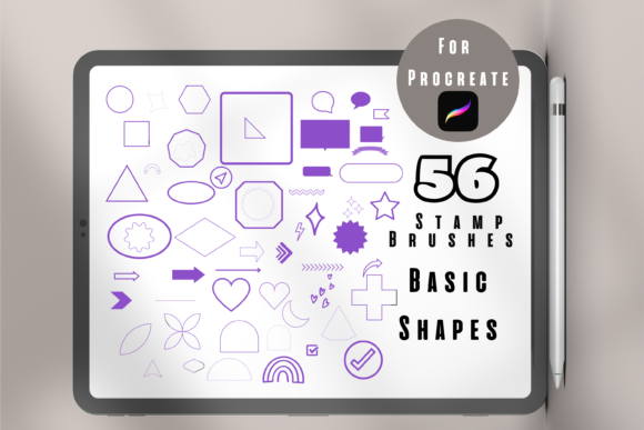Download Procreate Shapes Stamps, Procreate Brush - Stamp Collection