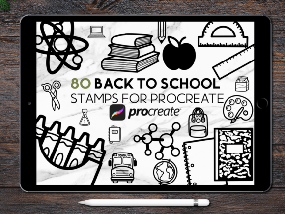 Download Back to School Procreate Stamp Brush Set - Stamp Collection