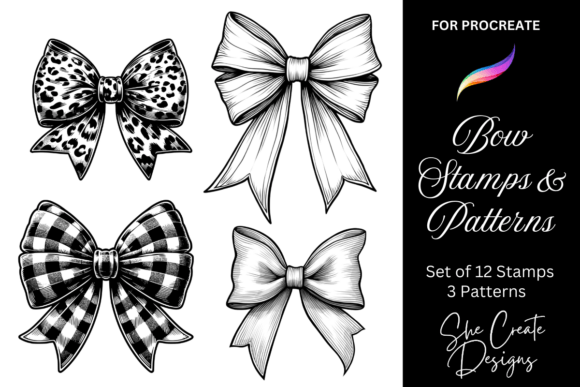 Download Procreate Bow Brush Stamps and Patterns - Stamp Collection