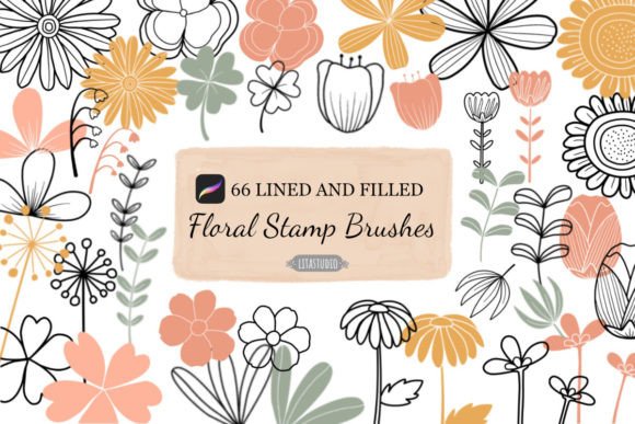 Download 66 Botanical Procreate Stamp Brushes - Stamp Collection