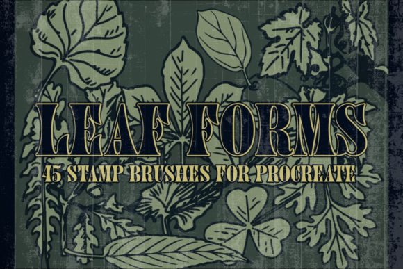 Download 45 Leaf Form Stamp Brushes for Procreate - Stamp Collection
