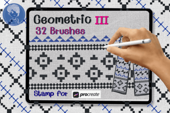 Download Geometric III Brush Stamp Procreate - Stamp Collection