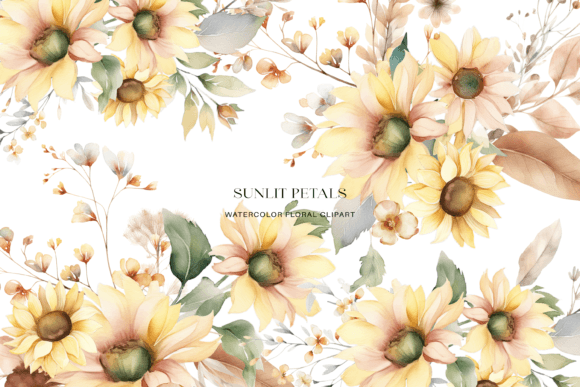 Download Watercolor Sunflower Floral Clipart Set - Floral Collection