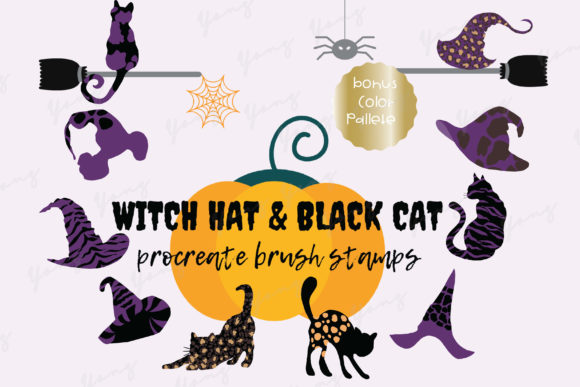 Download Procreate Stamp Halloween+Color Palette - Stamp Collection