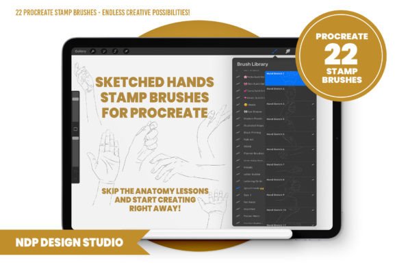 Download Procreate Stamp Brushes - Hand Poses - Stamp Collection