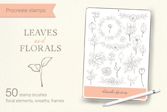 Download Leaves and Florals Procreate Stamps - Stamp Collection