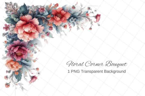 Download Watercolor Floral Corner Border PNG - Floral Collection