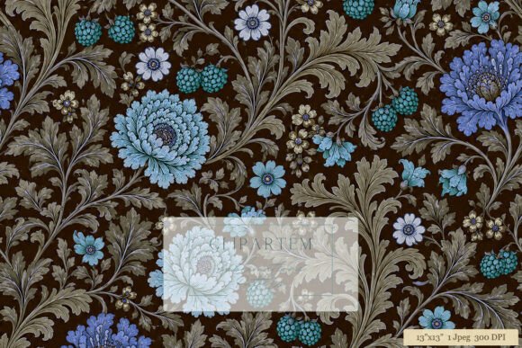 Download Victorian Floral Dark Botanical Pattern - Floral Collection