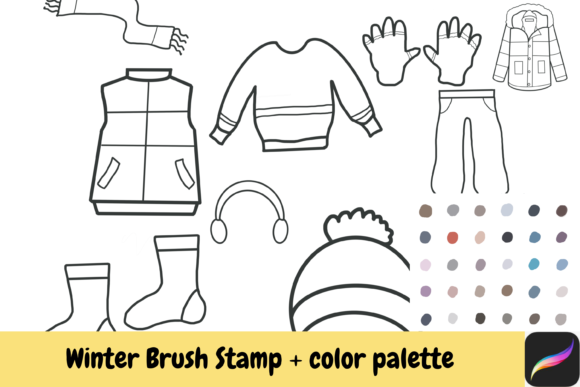 Download Winter Procreate Brush Stamps Color Ipad - Stamp Collection