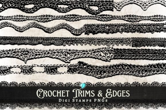 Download Crochet Trims and Edges Digi Stamps PNG - Stamp Collection