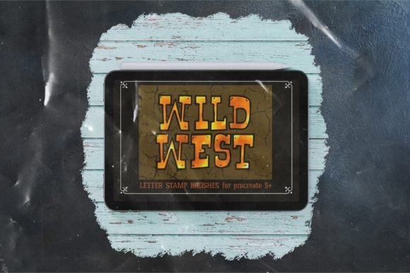 Download Wild West Letter Stamps for Procreate - Stamp Collection