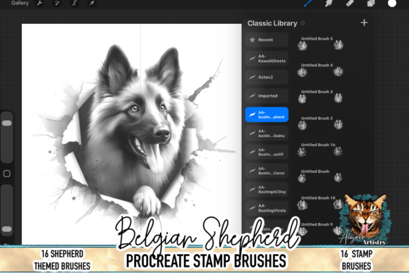 Download Belgian Shepherd Procreate Brush Stamps - Stamp Collection