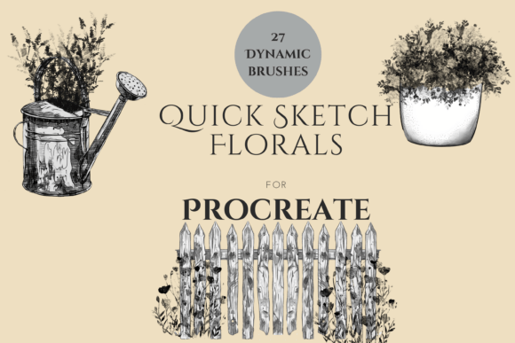 Download Floral Quick Sketch Procreate Brushes 27 - Floral Collection