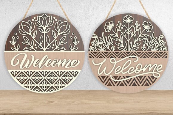 Download Floral Welcome Door Sign SVG - Floral Collection