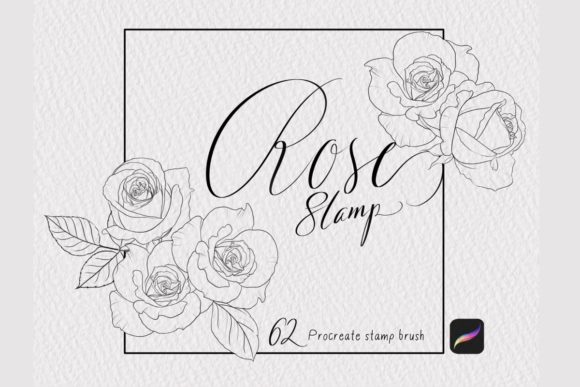 Download Rose Stamp Procreate Brush - Stamp Collection