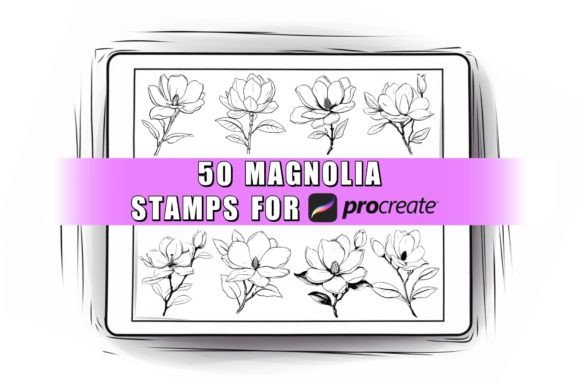 Download 50 Magnolia Procreate Stamps Brushes - Stamp Collection