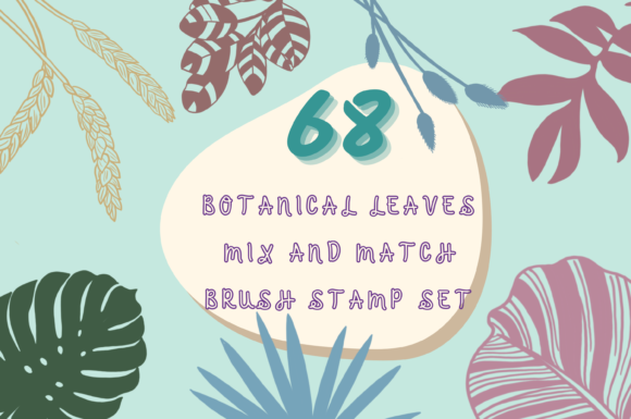 Download 68 Botanical Leaf Mix&amp;Match Brush Stamp - Stamp Collection