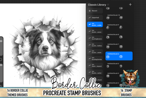 Download Border Collie Procreate Brush Stamps - Stamp Collection