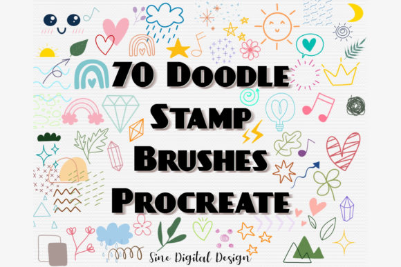 Download Procreate Stamps Brushes Cute Doodle - Stamp Collection