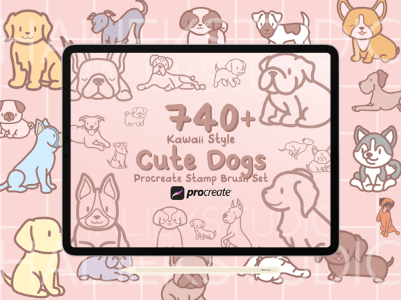 Download 740+ Procreate Kawaii Dog Stamp Brushes - Stamp Collection