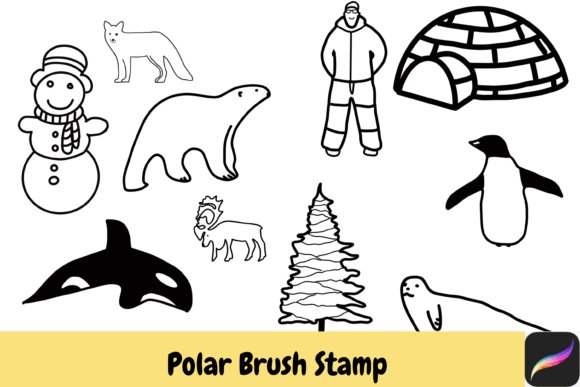 Download Polar Winter Procreate Brush Stamps IPAD - Stamp Collection