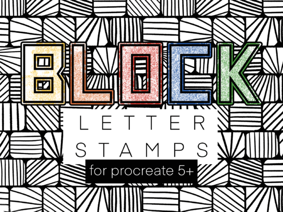 Download Block Letter Stamps for Procreate - Stamp Collection