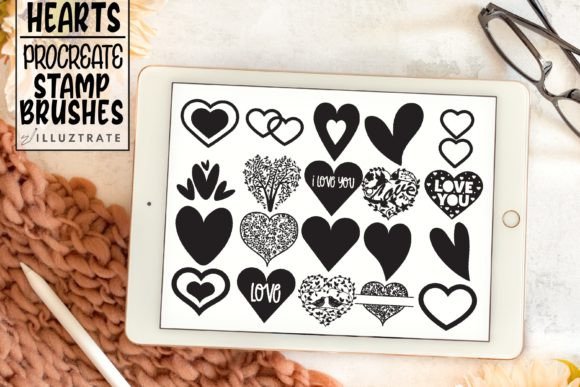 Download Heart Stamp Brushes for Procreate - Stamp Collection