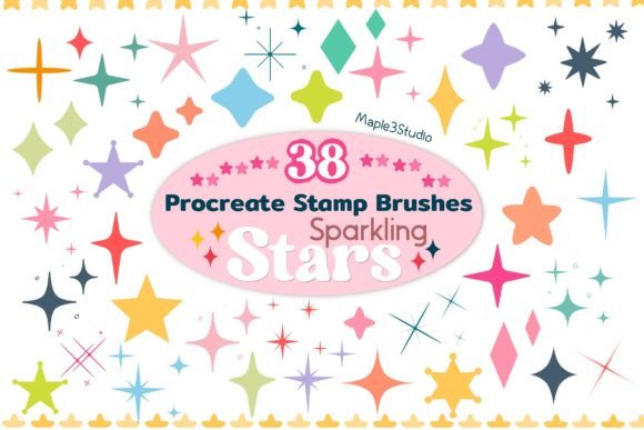 Download Sparkling Star Stamp Brush for Procreate - Stamp Collection
