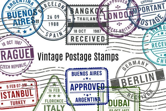 Download Vintage Postage Stamp Bundle - Stamp Collection