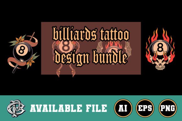 Download Billiards Tattoo Design Bundle - Tattoo design Collection