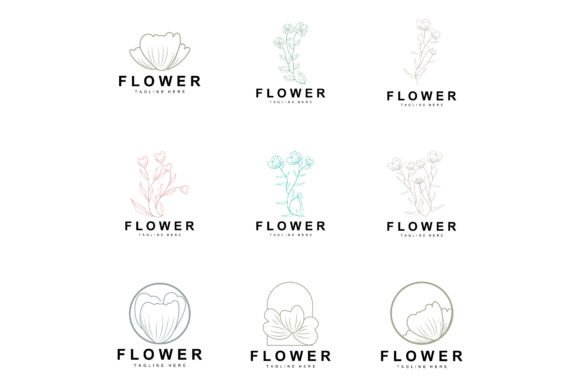 Download Floral Logo, Leaves and Flowers Botanica - Floral Collection