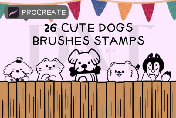 Download 26 Cute Dogs Brushes Stamps - Stamp Collection