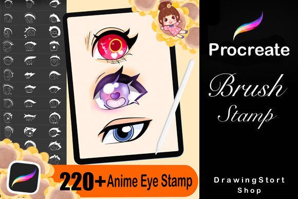 Download 220+ Procreate Anime Eye Stamps Brushes - Stamp Collection