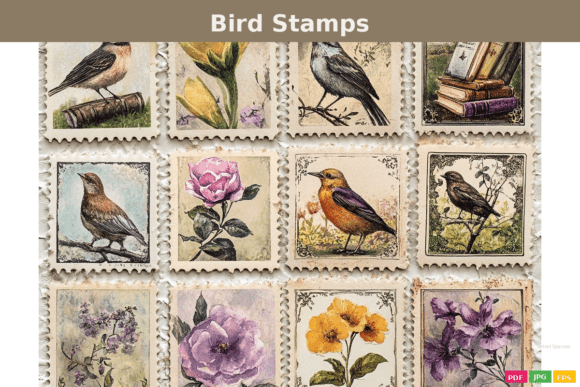 Download Vintage Bird Postage Stamps - Stamp Collection