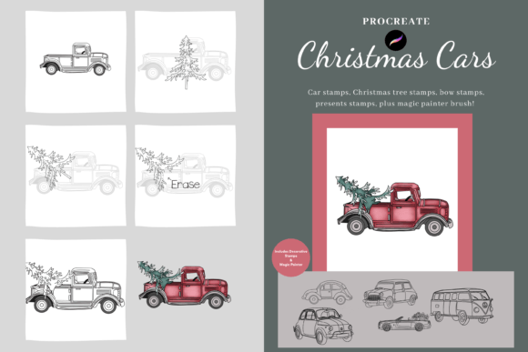 Download Christmas Cars for Procreate Toolkit - Procreate toolkit Collection