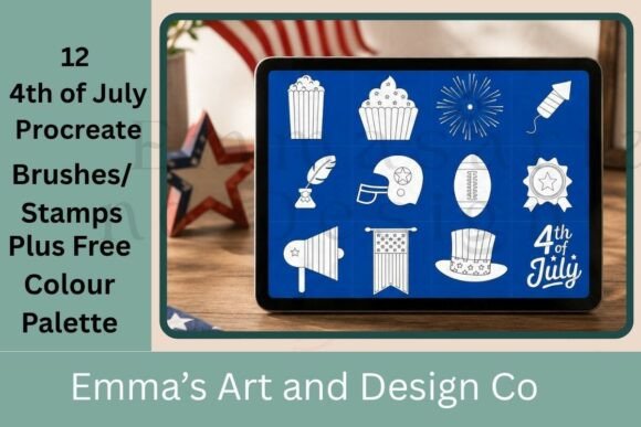 Download 4th of July Procreate Brushes Stamps Bun - Stamp Collection