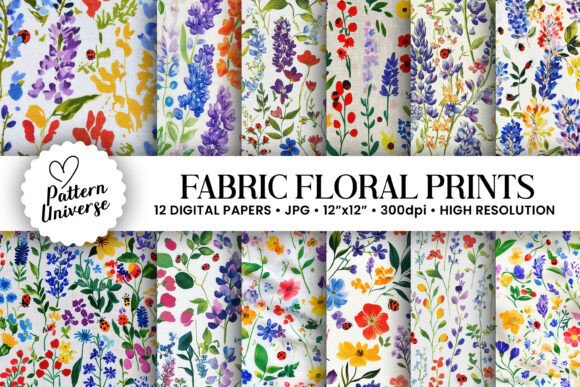 Download Floral Fabric Print Digital Papers - Floral Collection