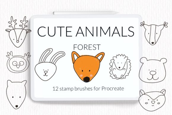 Download Forest Animals Doodle Procreate Stamps - Stamp Collection