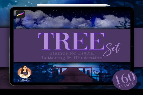 Download Tree Procreate Brush Set | 160 Stamps - Stamp Collection