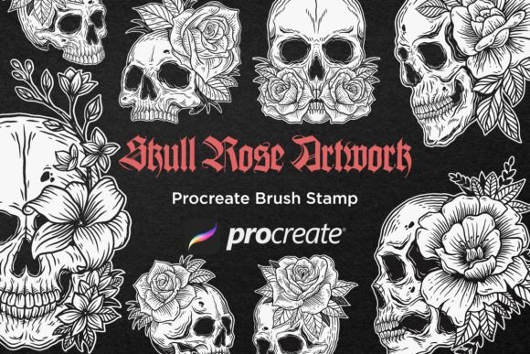 Download 30 Skull Rose Floral Procreate Brushes - Floral Collection
