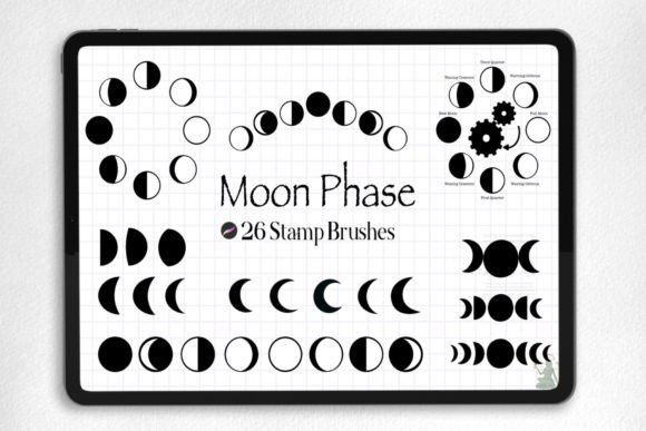 Download Moon Phases Procreate Stamp Brush - Stamp Collection