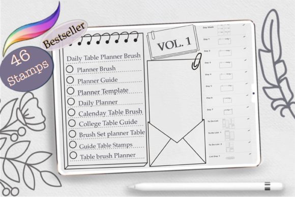 Download Procreate Planner Stamp Brushes, Template - Stamp Collection