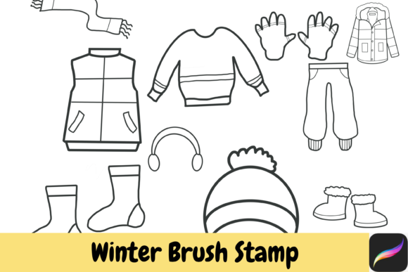 Download Winter Procreate Hand Drawn Brush Stamps - Stamp Collection