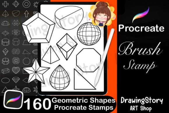 Download 160 Geometric Shapes Procreate Stamps - Stamp Collection
